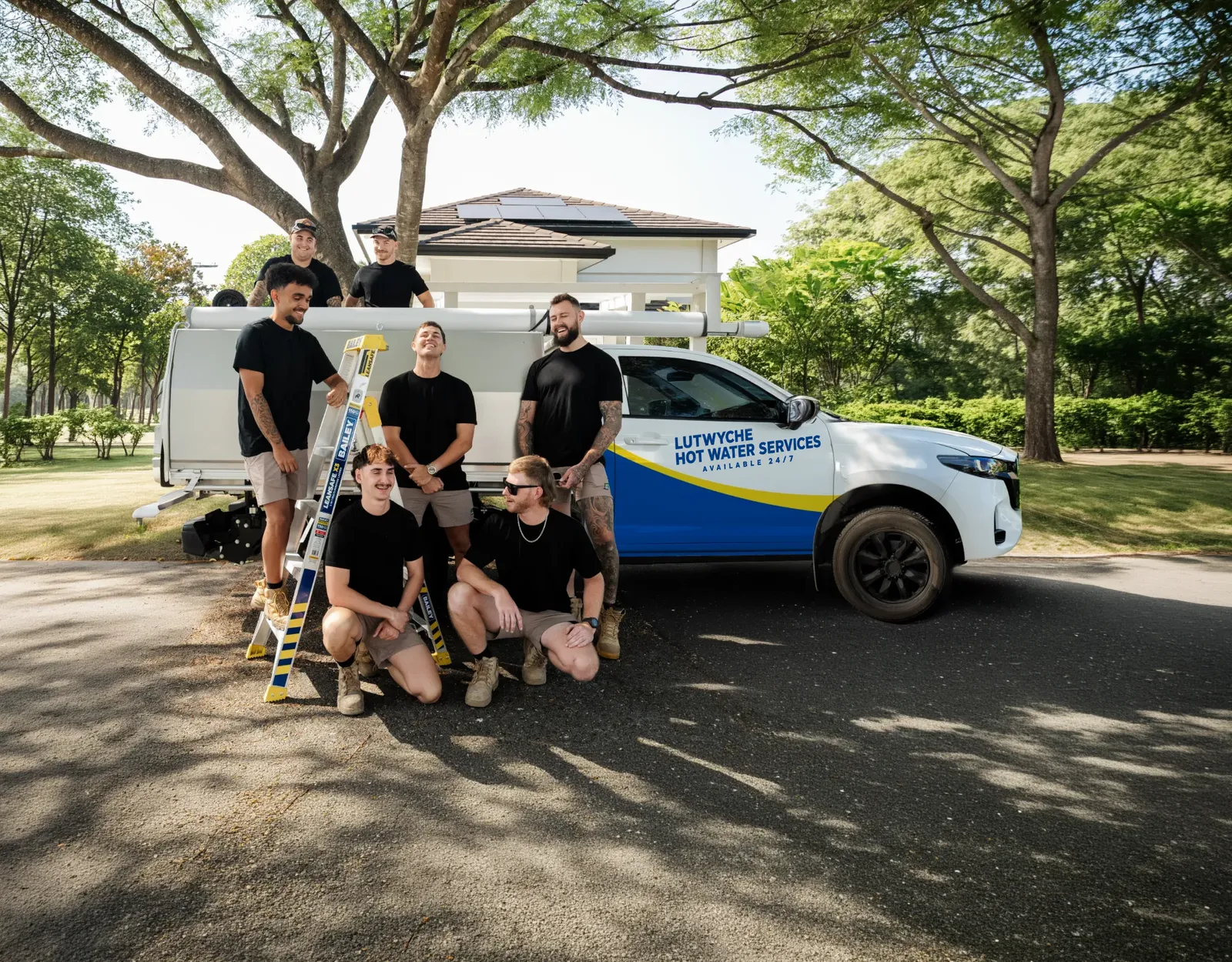 Lutwyche Hot Water Services team and ute